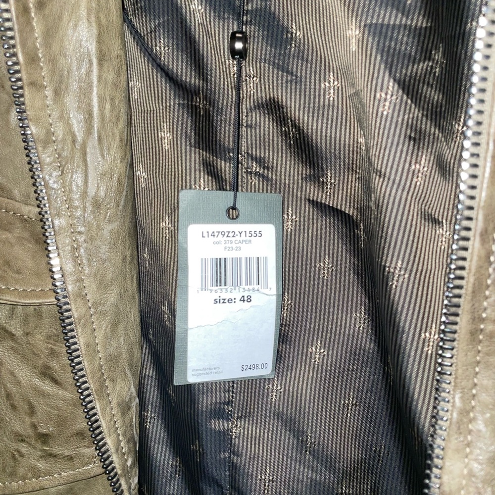 John Varvatos authentic leather jacket. Size 48 men. Used 4 times.